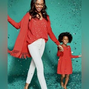 Lilly Pulitzer Florin Silk Sleeveless Ruby Red Gold Metallic Silk Clip ❤️